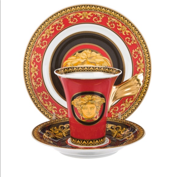 Rosenthal/ Versace 20 piece red Medusa coffee set. - Picture 2 of 8